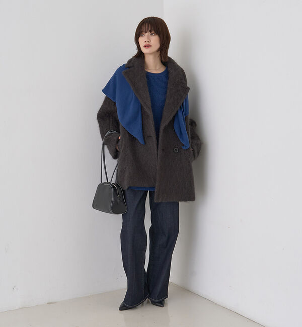 Rouge vif「【ストールセット】ポケット付片畦ニットプルオーバー」|ニット・セーター|