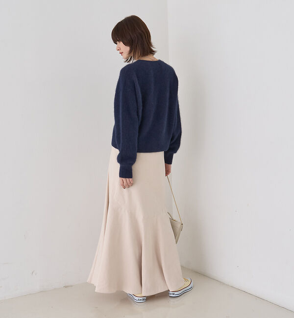 Rouge vif「フォックスウールクルーネッククルミ釦カーディガン」|カーディガン|