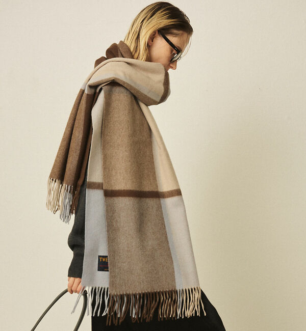 Rouge vif「【定番人気】【2025AW新作】【TWEEDMILL/ツイードミル】大判ストール」|マフラー|ライトブルー