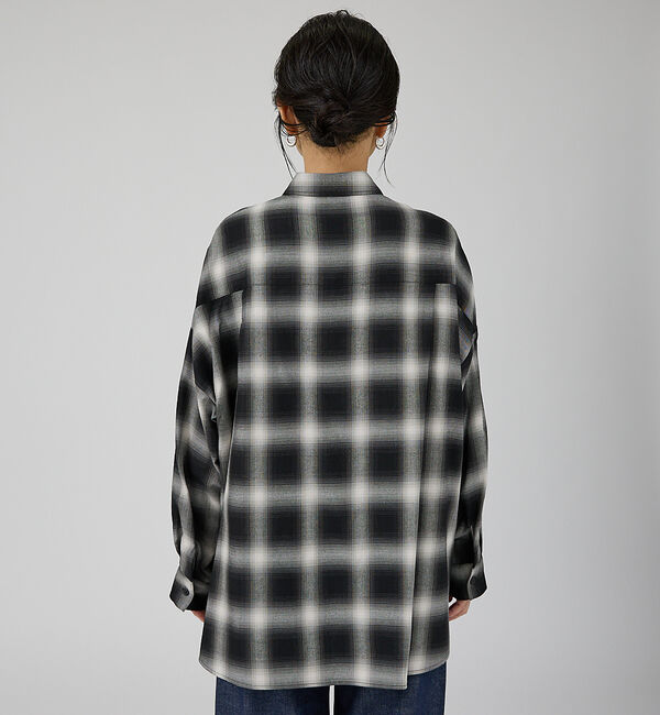 Rouge vif「オンブレーチェックオーバーシャツ」|シャツ・ブラウス|