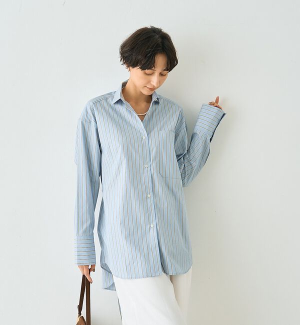 Rouge vif「ストライプメンズライクコットンシャツ」|シャツ・ブラウス|