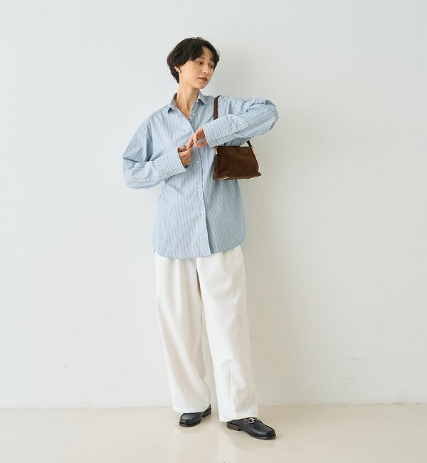 Rouge vif「ストライプメンズライクコットンシャツ」|シャツ・ブラウス|