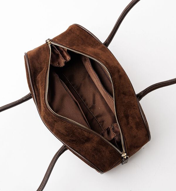 Rouge vif「【VELETTO/ヴェレット】スエードボストンバッグ/バッグ/ブラウン/合成皮革」|ボストンバッグ|