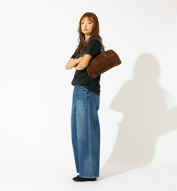 Rouge vif「【VELETTO/ヴェレット】スエードボストンバッグ/バッグ/ブラウン/合成皮革」|ボストンバッグ|