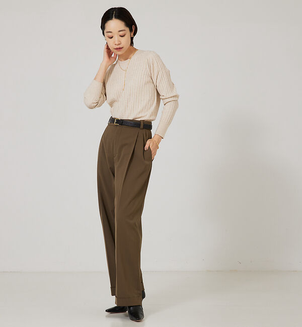 qualite「【23AW】アシメスヌードリブニット」|ニット・セーター|