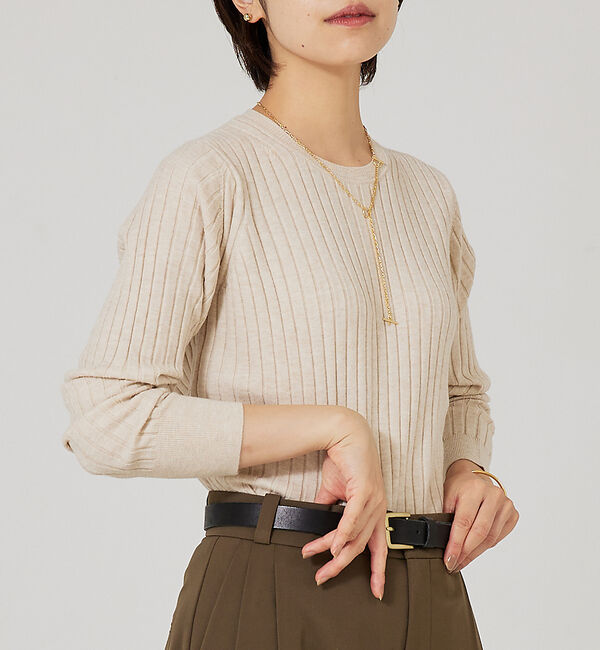 qualite「【23AW】アシメスヌードリブニット」|ニット・セーター|