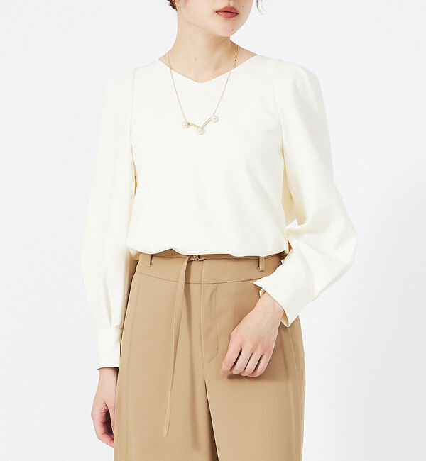 qualite「パフスリーブブラウス」|シャツ・ブラウス|アイボリー