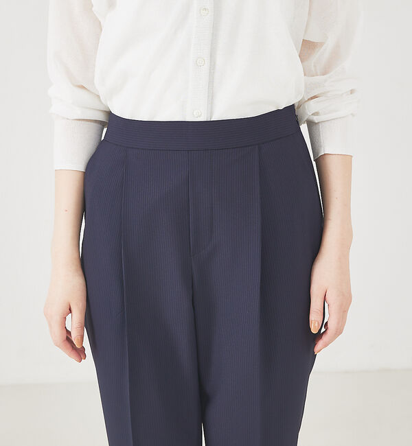 qualite「サッカーストライプタックテーパードパンツ」|その他|