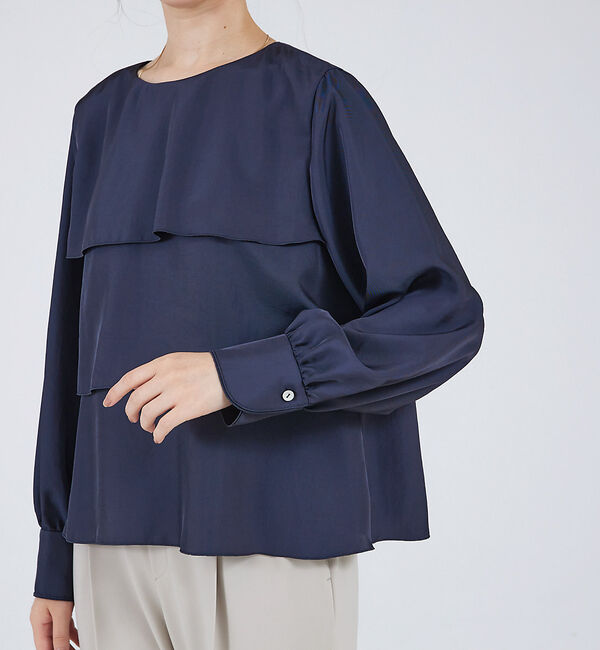 qualite「ブライトツイルティアードブラウス」|シャツ・ブラウス|