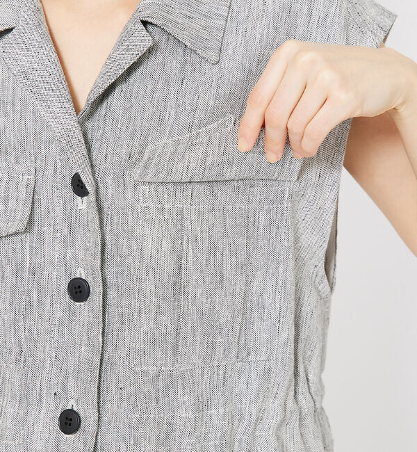 qualite「ラメスラブリネンサファリジレ」|ベスト・ジレ|