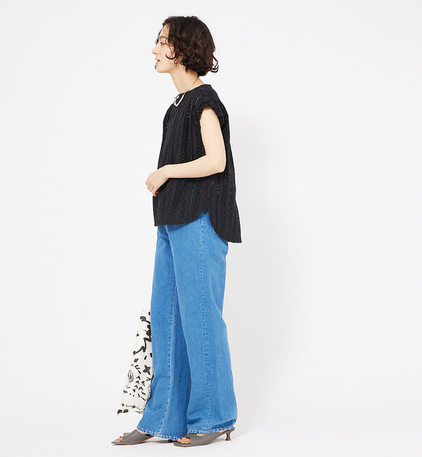 qualite「オーバーレースパフブラウス」|シャツ・ブラウス|