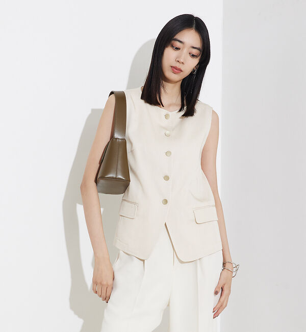 qualite「テンセルデニムノースリーブ」|キャミソール|