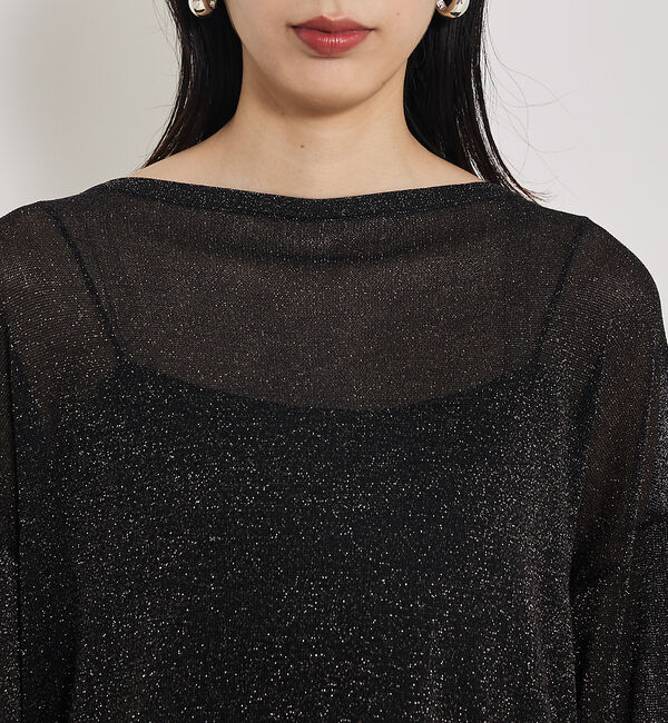 qualite「【大人気ラメシリーズ】ラメシアーボックスニット」|Tシャツ・カットソー|