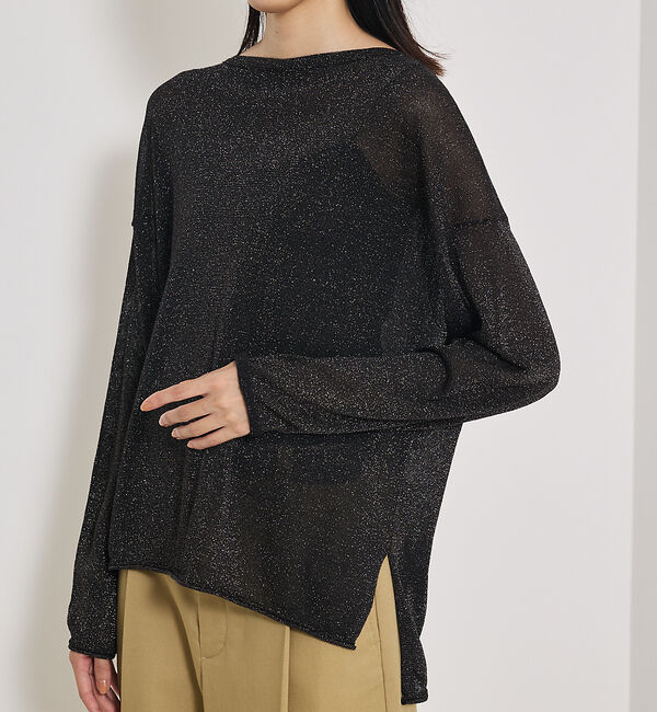 qualite「【大人気ラメシリーズ】ラメシアーボックスニット」|Tシャツ・カットソー|