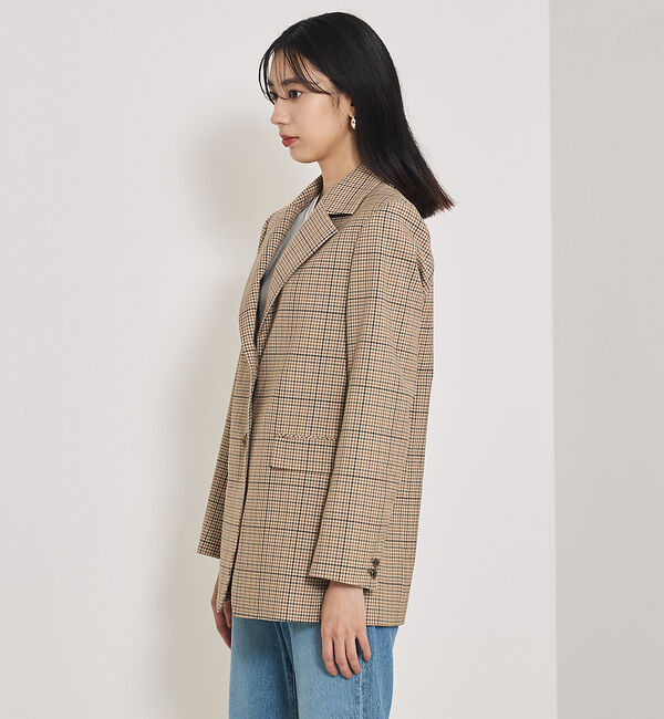 qualite「【Oggi・Can Cam 掲載】【セットアップ対応】TWツイルチェックテーラー」|テーラードジャケット|