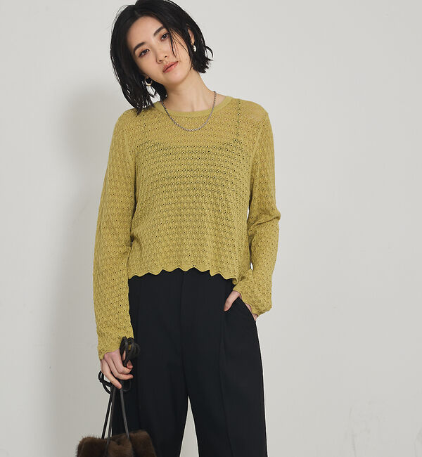 qualite「スカラップレースニット」|Tシャツ・カットソー|