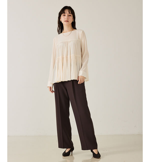 qualite「エアーフローティアードブラウス」|シャツ・ブラウス|