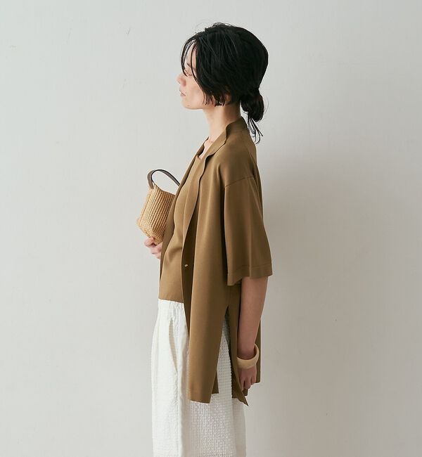 qualite「【接触冷感・セットアップ対応】レーヨンストレッチニットジャケット【予約】」|カーディガン|