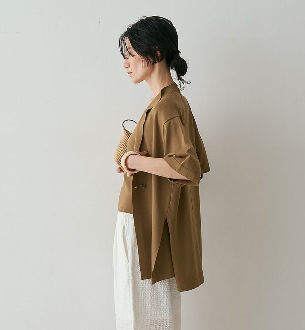 qualite「【接触冷感・セットアップ対応】レーヨンストレッチニットジャケット【予約】」|カーディガン|