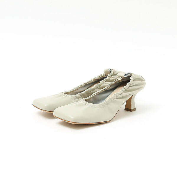 AU BANNISTER「●【別注】FABIO RUSCONI スクエアトゥギャザーパンプス」|パンプス|アイボリー