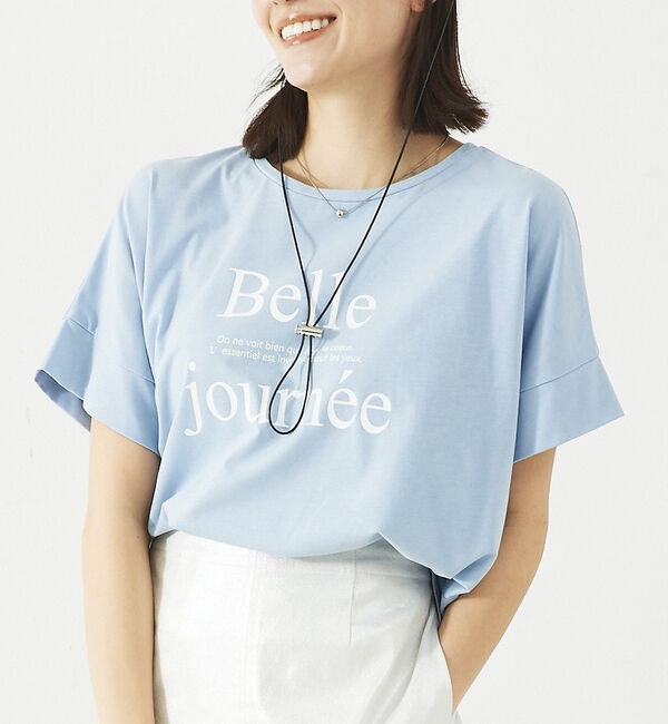 abahouse mavie「ワイドロゴT」|Tシャツ・カットソー|サックスブルー