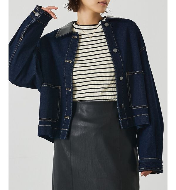 abahouse mavie「デニム/カツラギショートカバーオール」|その他|インディゴ