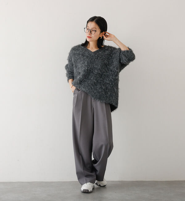 abahouse mavie「ブラッシュドVネックニット」|ニット・セーター|