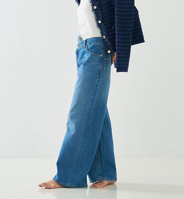 abahouse mavie「クロスウエストワイドデニム」|デニム|