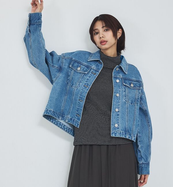 abahouse mavie「【オリジナル】デニムショートジャケット/バルーン袖/長袖/羽織/春服」|その他|