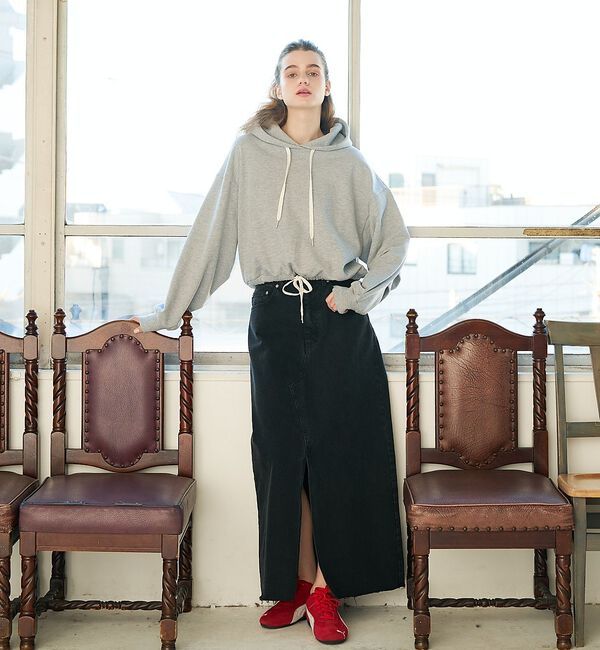 abahouse mavie「【前後スリット】Aラインデニムロングスカート」|スカート|