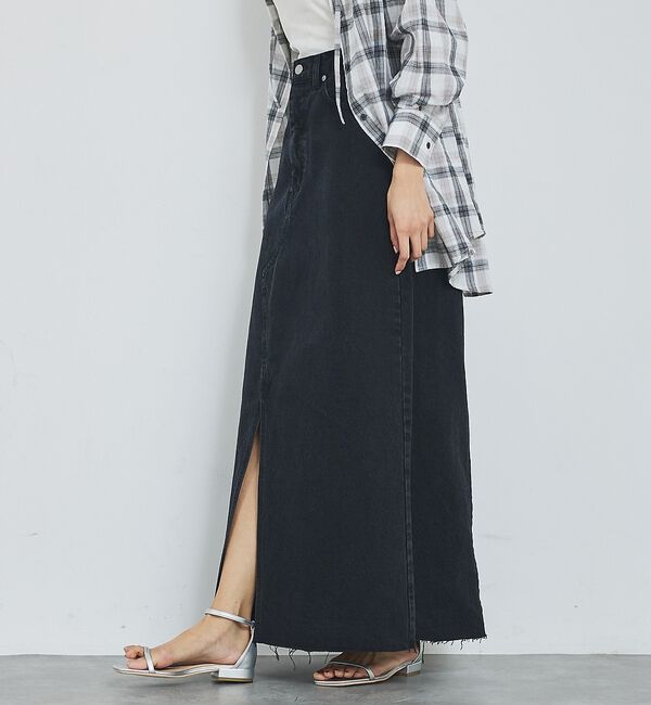 abahouse mavie「【前後スリット】Aラインデニムロングスカート」|スカート|