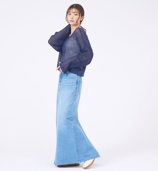 abahouse mavie「【前後スリット】Aラインデニムロングスカート」|スカート|