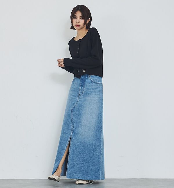 abahouse mavie「【前後スリット】Aラインデニムロングスカート」|スカート|