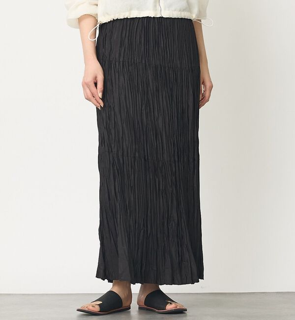 abahouse mavie「【シワ知らず】プリーツティアードスカート」|スカート|ブラック