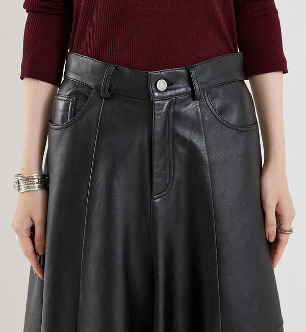 The Store by C' 「【HAIKURE】MID SERENITY LETHER SKIRT／レザースカ」|スカート|