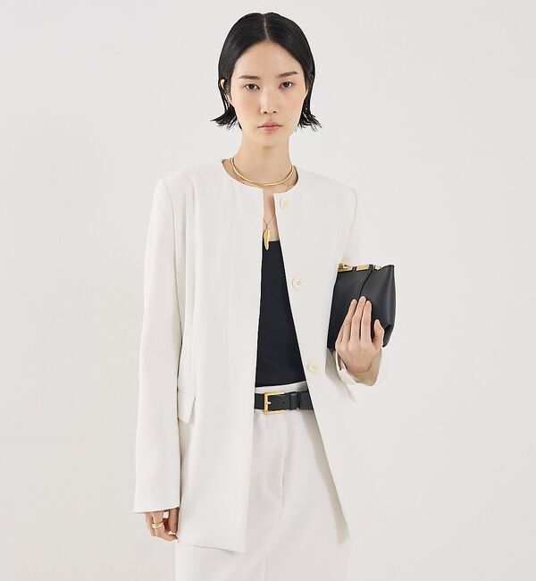 The Store by C' 「【COCUCA】クルージャケット」|ノーカラージャケット|オフホワイト