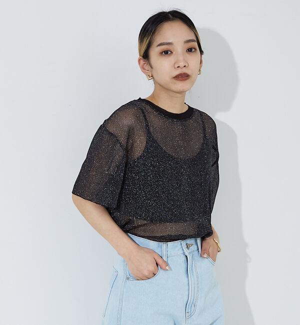 NOMINE「チュールTシャツ」|Tシャツ・カットソー|ブラック系その他1