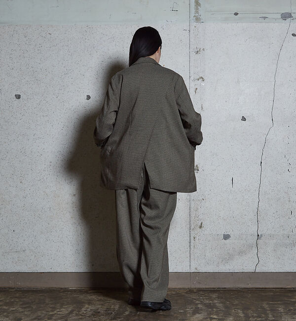 NOMINE「【セットアップ着用可】チェック タック ワイドパンツ」|スラックス|