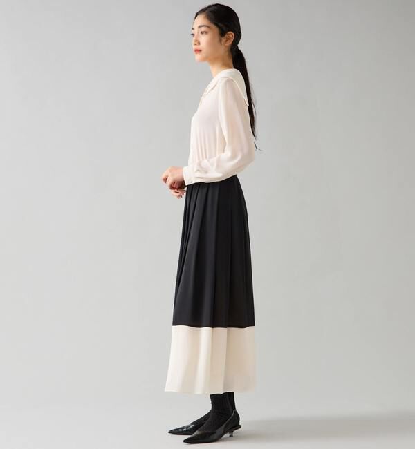 TIARA「バイカラーギャザースカート」|スカート|