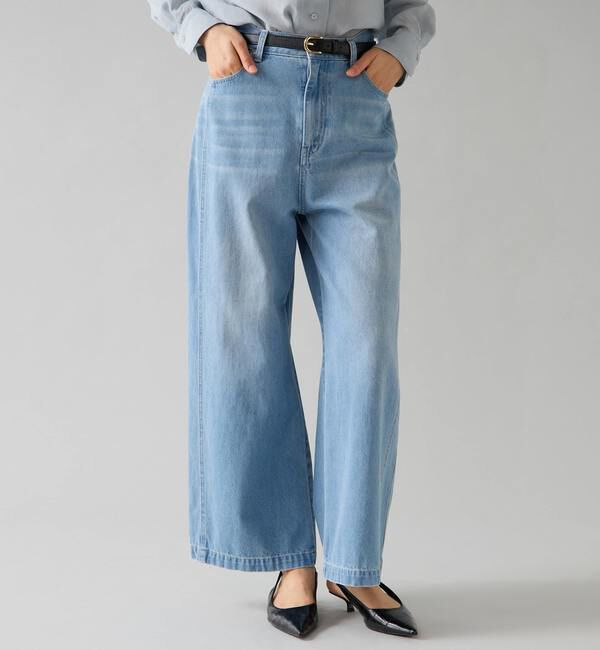 TIARA「ハイウエストワイドデニムパンツ」|デニム|