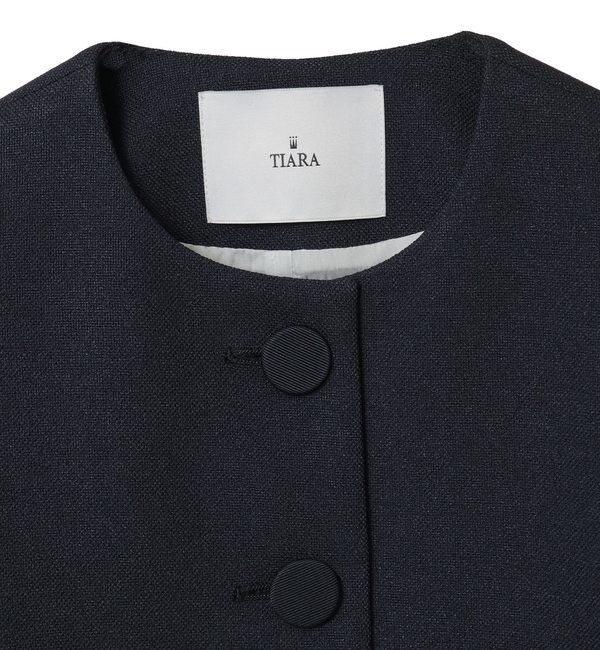 TIARA「ボリュームスリーブジャケット」|ノーカラージャケット|