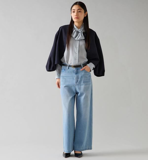 TIARA「ボリュームスリーブジャケット」|ノーカラージャケット|