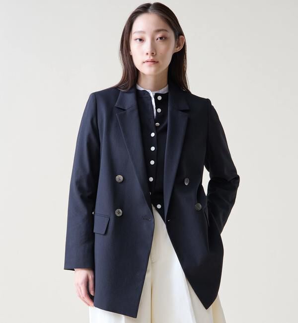 TIARA「リラックスダブルジャケット」|テーラードジャケット|ブラック