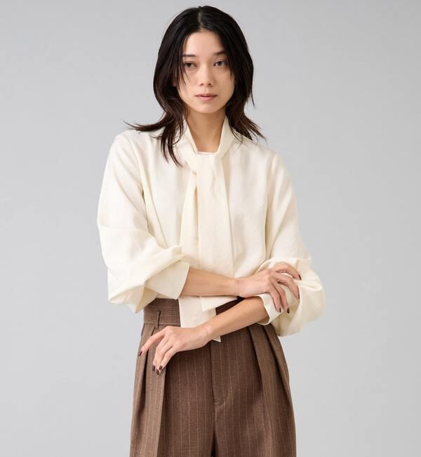 Liesse「サテンボウタイ付きブラウス」|シャツ・ブラウス|