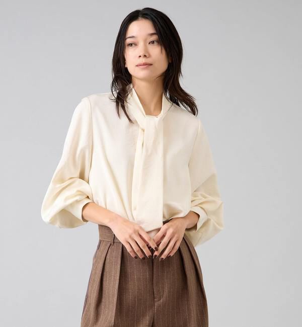 Liesse「サテンボウタイ付きブラウス」|シャツ・ブラウス|