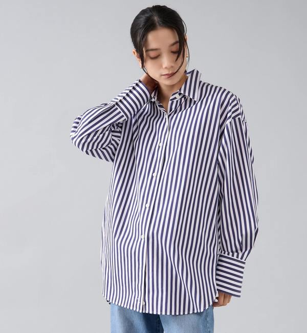 Liesse「ストライプシャツ」|シャツ・ブラウス|ブルー