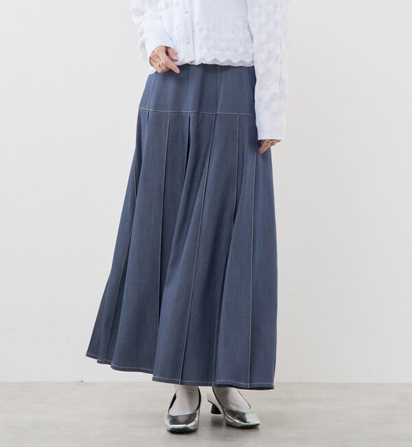 Soffitto「タックプリーツスカート」|スカート|インディゴブルー