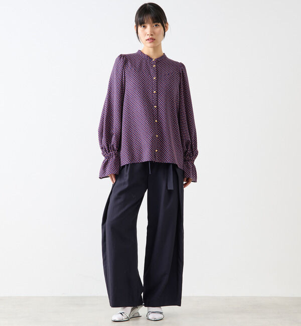 Soffitto「幾何学柄プリントキャンディースリーブブラウス」|シャツ・ブラウス|