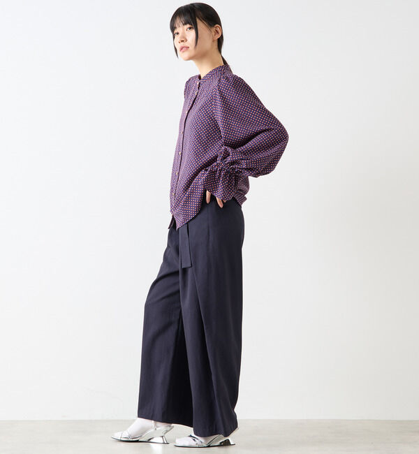 Soffitto「幾何学柄プリントキャンディースリーブブラウス」|シャツ・ブラウス|