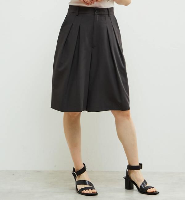 Soffitto「多機能ストレッチ素材麻混ショート丈パンツ」|その他|チャコールグレー